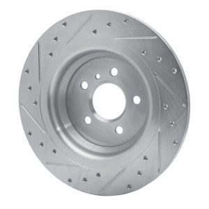 Mercedes-Benz ML350 Brake Rotor (1) - Rear Right - R1 Concepts - Drilled & Slotted - Silver - `12-`18
